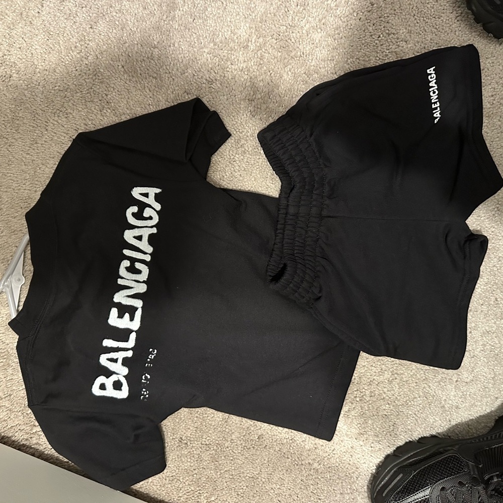 KIDS - HAND DRAWN BALENCIAGA T-SHIRT & JOGGING SHORTS